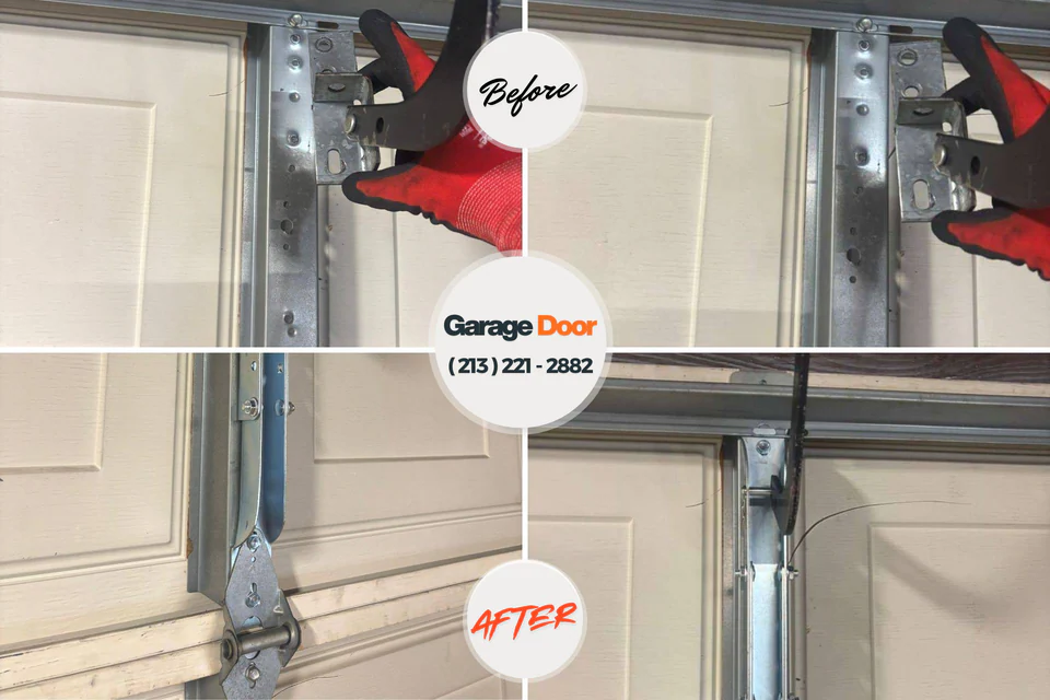 Before and after: garage door repair Rapides Parish